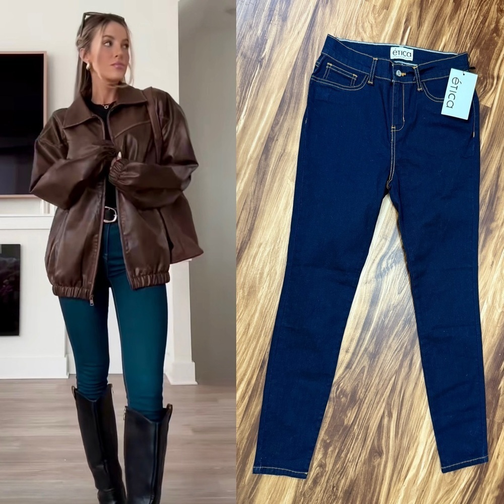 Etica Dark Denim High Rise Jeans